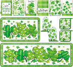 Bencailor 12 Pcs Fall Kitchen Decor Sets 6 Maple Leaves Kitchen Towels 2 Rugs 2 Pot Holder and Oven Mitts for Autumn Home Decorations Accessories Gifts