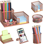 Desk Organizers set with Mesh Pen Holder Cup Office Supply(6 Piece set)