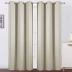 LEMOMO Light Beige Thermal Blackout Curtains/42 x 84 Inch/Set of 2 Panels Room by Lemomo