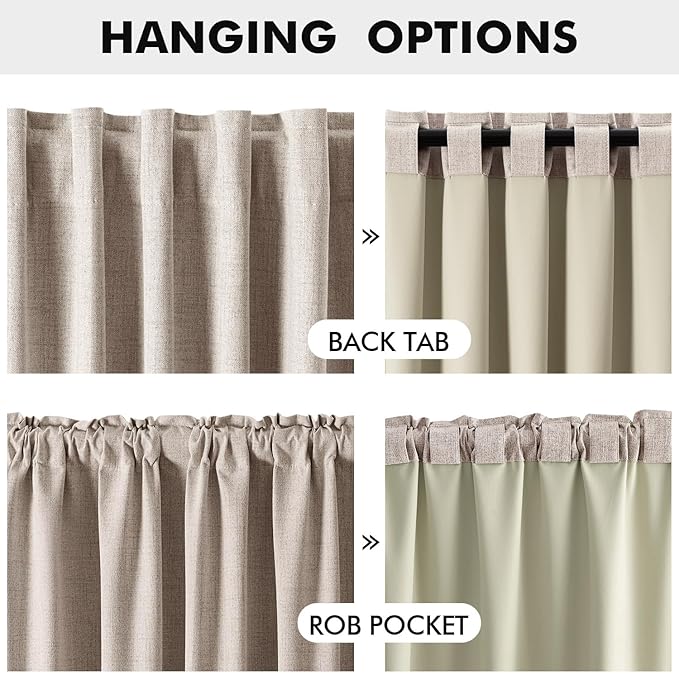 MIULEE 100% Blackout Linen Curtains - Image 5
