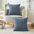 MIULEE Pack of 2 Couch Throw Pillow Covers 20x20 Inch Soft Dark Grey Blue - Image 5