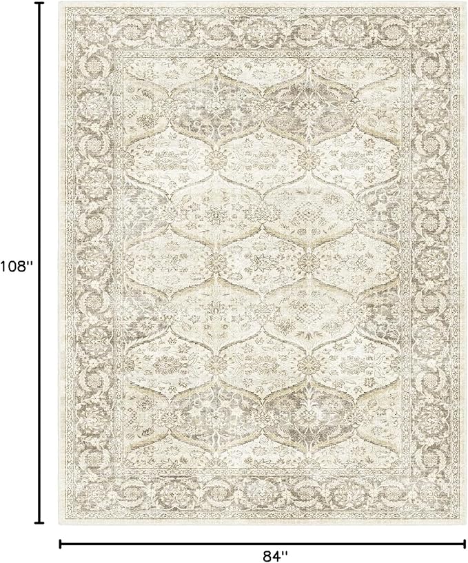 7x9 Machine Washable Non Slip Vintage Area Rugs - Image 2