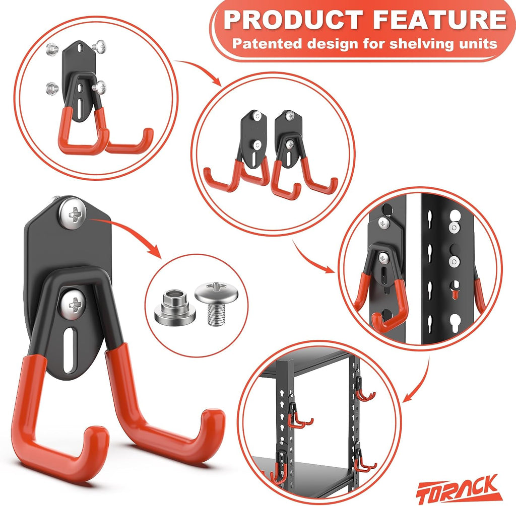 TORACK 15 PCS Garage Storage System Hooks, Shelving Hooks