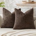 MIULEE Pack of 2 Couch Throw Pillow Covers 20x20 Inch Neutral Dark Brown Boho by MIULEE