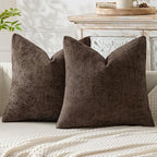 MIULEE Pack of 2 Couch Throw Pillow Covers 18x18 Inch Neutral Dark Brown Boho by MIULEE