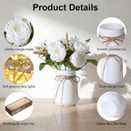 3 Pcs Mason Jar Table Centerpieces for Dining Room with Wood Tray&Led Light