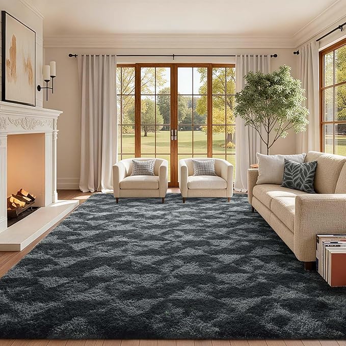 6x9 Ft Large Shag Rugs for Bedroom Living Room for Men Boys, Tie Dyed Ultra - Image 3