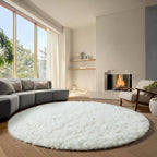 ONASAR Cream White Round Rugs 7ft by ONASAR
