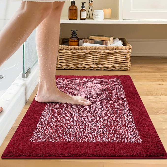 Bathroom Rugs 24x17 Non Slip Washable, Soft Absorbent Quick Dry Mats - Image 2