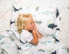 Where The Polka Dots Roam Nautical Ocean Queen Bedding Set - 4 Piece Super Soft Kids Bed Set with Fitted Sheet, Flat Sheet, and Pillowcases - Underwater Sea Creatures Design for Boys Girls Room Décor