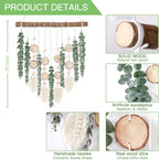 Sggvecsy 21’’ Eucalyptus Wall Hanging Decor Artificial Eucalyptus Plant Fake Greenery Leaves Boho Wall Decor with Wooden Stick for Bedroom Bathroom Kitchen Rustic Farmhouse Home Living Room Decoration