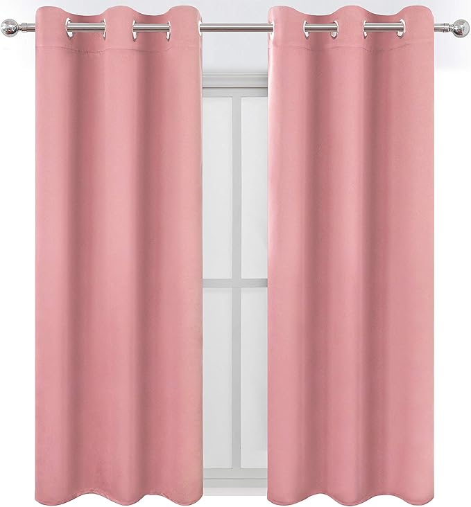 LEMOMO Pink Thermal Blackout Curtains/38 x 63 Inch/Set of 2 Panels Room - Image 2