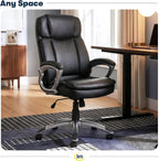 Serta Ergonomic Big and Tall Executive Office Chair Lumbar Support, Leather