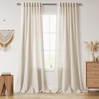 Nanspring Eclectic Home Decor Linen Curtains 96 Inches Long by Nanspring