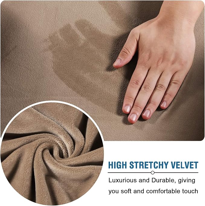 H.VERSAILTEX Wingback Chair Covers Velvet Plush Wing Chair Slipcover 1 Piece - Image 3