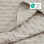 Bedsure King Size Quilt Bedspread, Thin Comforter, Oatmeal Coverlet
