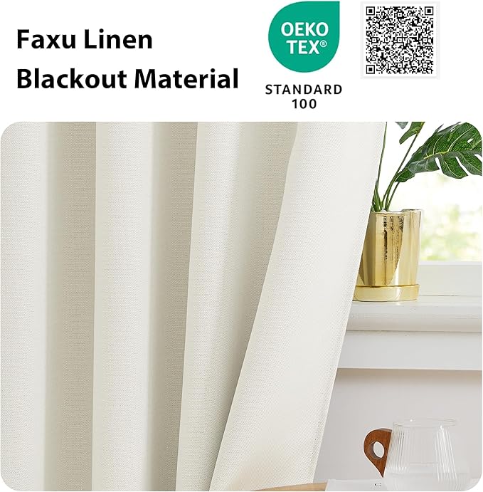 NICETOWN 24 inch Long Blackout Tiers, Farmhouse Grommet Half Window Curtains - Image 6