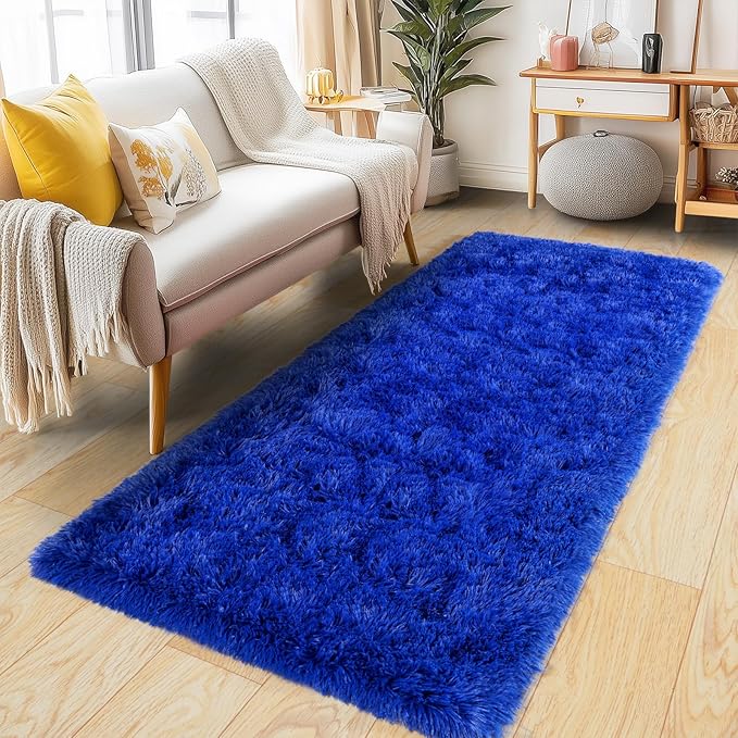 Pionblank Fluffy Runner Rugs for Bedroom 2x6, Modern Shaggy Area Rug for by PIONBLANK