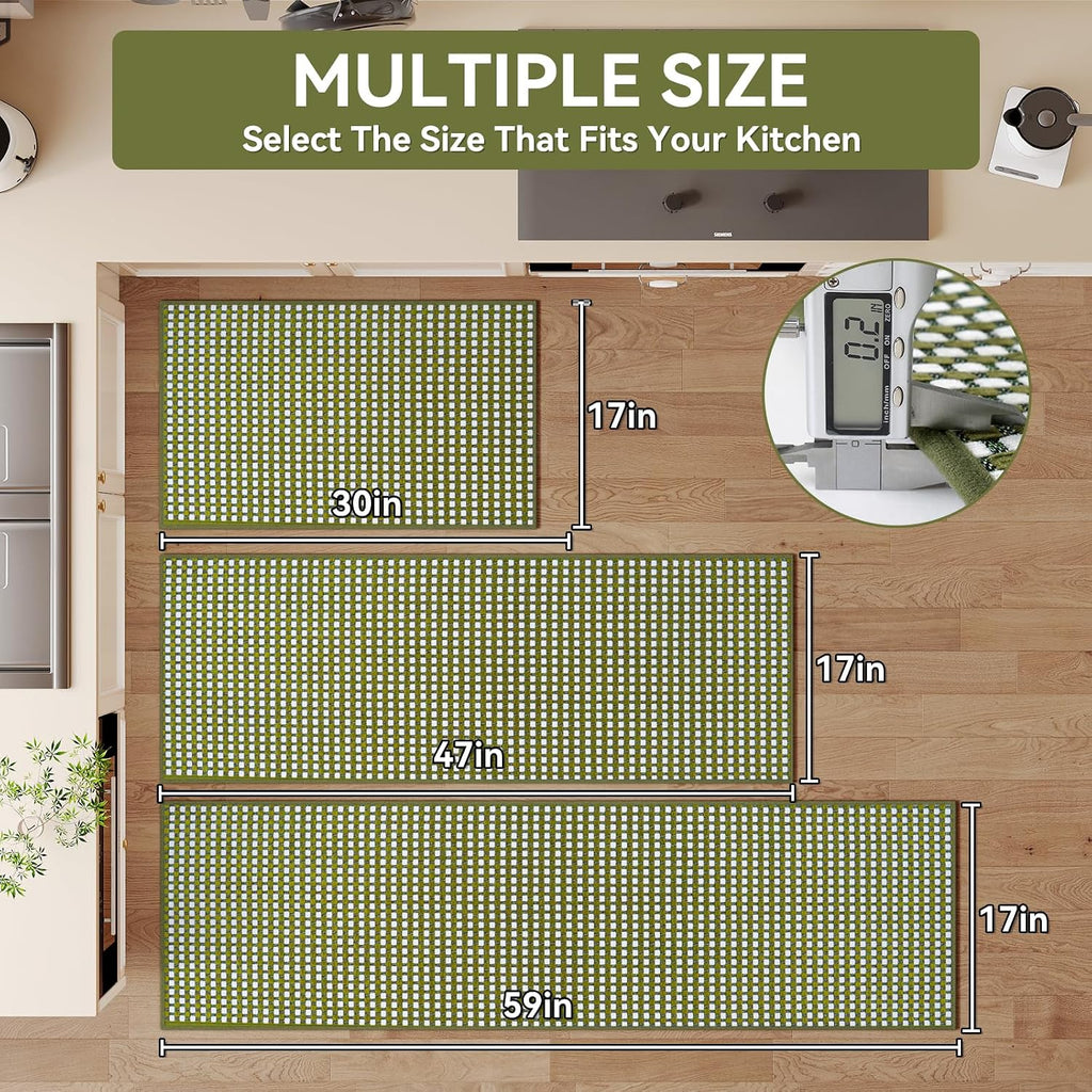 YDKGL Kitchen Rugs Kitchen Mats for Floor Non Slip Washable Blue 17" x47