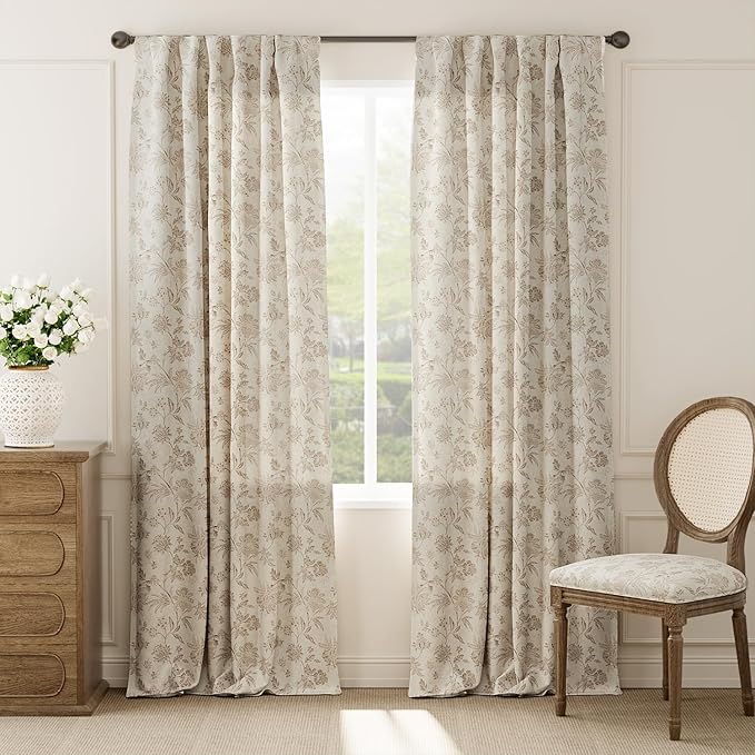 jinchan Linen Floral Curtains for Living Room - Image 2