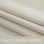 MIULEE Linen Texture Curtains for Bedroom Light Cream 100% Blackout Thermal - Image 5