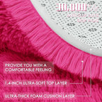 OLANLY Hot Pink Round Rugs for Bedroom - Image 6