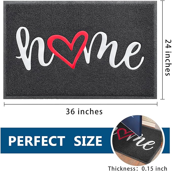 EARTHALL Door Mat Outside Inside Home Doormat, Durable Floor Mat Non Slip Mat - Image 2
