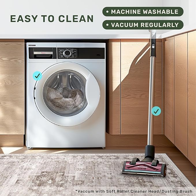 Washable Farmhouse Living Room Rug, 9x12 Area Rugs - Image 6