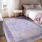 Area Rugs 6'x9' Washable Non-Slip, Floral Vintage Distress Print Pattern - Image 3