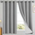 Yakamok Dove Grey Linen Curtains 100% Blackout 63 Inches Long, Room Darkening by Yakamok