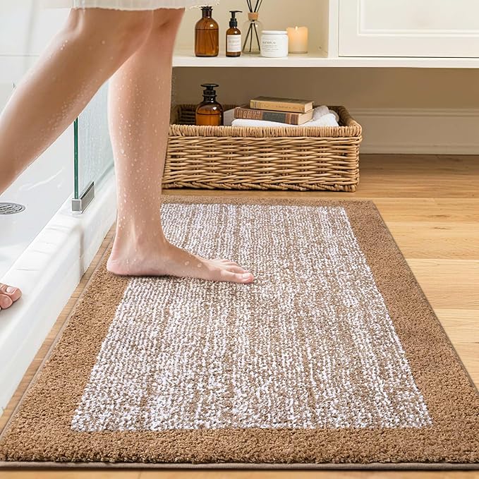 36x24 Large Bathroom Rugs Washable Non Slip, Coffee Bath Mat - Image 2