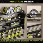 Power Tool Drill Holder Wall Mount, 4Tier Garage Organizer, Black