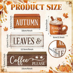 4 Pcs Fall Tiered Tray Decor, Wooden Fall Decorations for Home