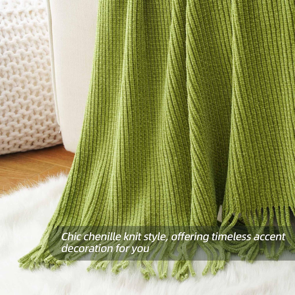 Battilo Lime Green Throw Blanket for Couch, 50"x60"
