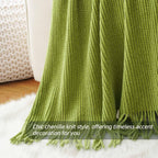 Battilo Lime Green Throw Blanket for Couch, 50"x60"