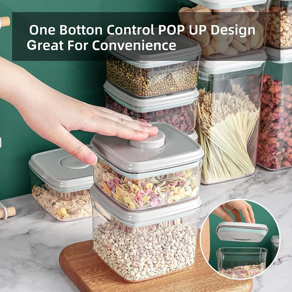 Pop Containers with Lids Stackable Food Storage Containers 6pc