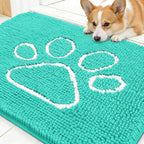 OLANLY Dog Door Mat for Muddy Paws 30x20, Paw Print Design, Absorbs Moisture by OLANLY