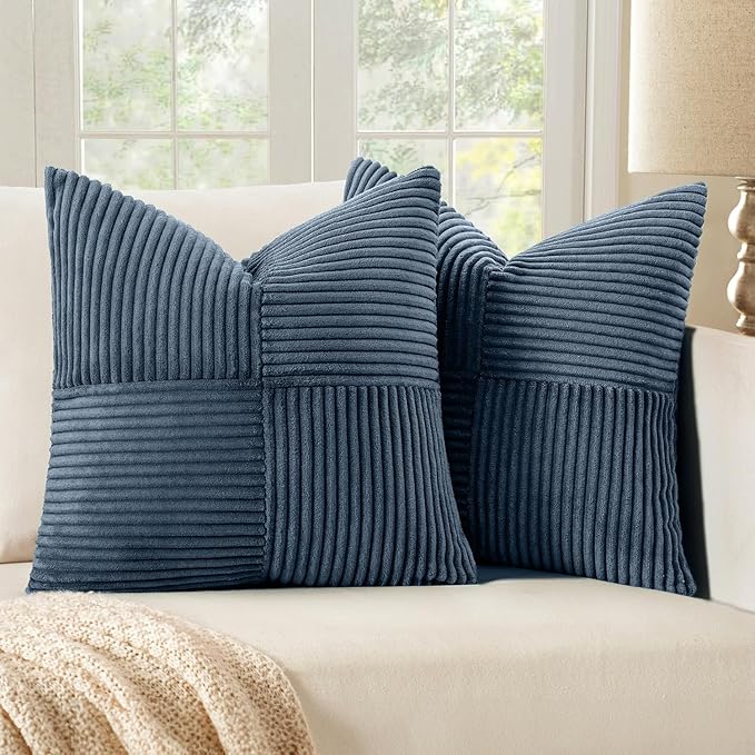 MIULEE Blue Decorative Throw Pillow Covers 20x20 Inch by MIULEE