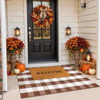 Buffalo Plaid Checkered Rug Fall Front Door Mat Washable Outdoor Rug 3'x5'