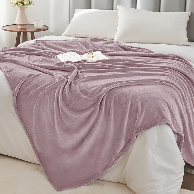 BEDELITE Fleece Blanket Dusky Violet Throw Blankets - Image 6