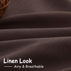 Coffee Linen Textured 96 Inch Curtains 2 Panel Set Back Tab Rod Pocket Sheer - Image 5