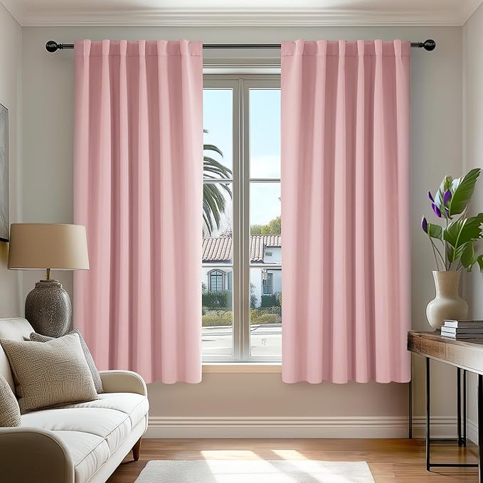 Deconovo Blackout Curtains, Thermal Insulated, W52 x L45 2 Panels, Back Tab by Deconovo