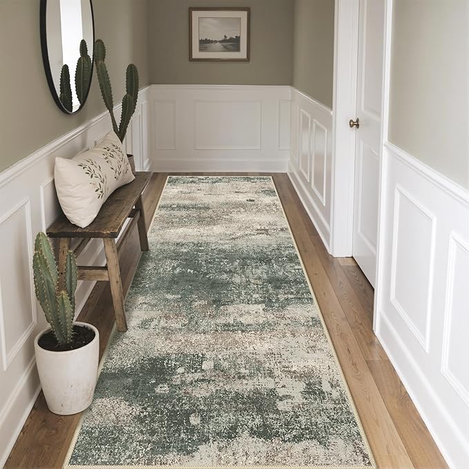BEIMO Runner Rug for Hallway Kitchen, Soft Modern Abstract Throw Rugs, Low Pile - Image 4