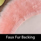 Latepis Fluffy Pink Round Rugs 6ft Circle Rug - Image 3