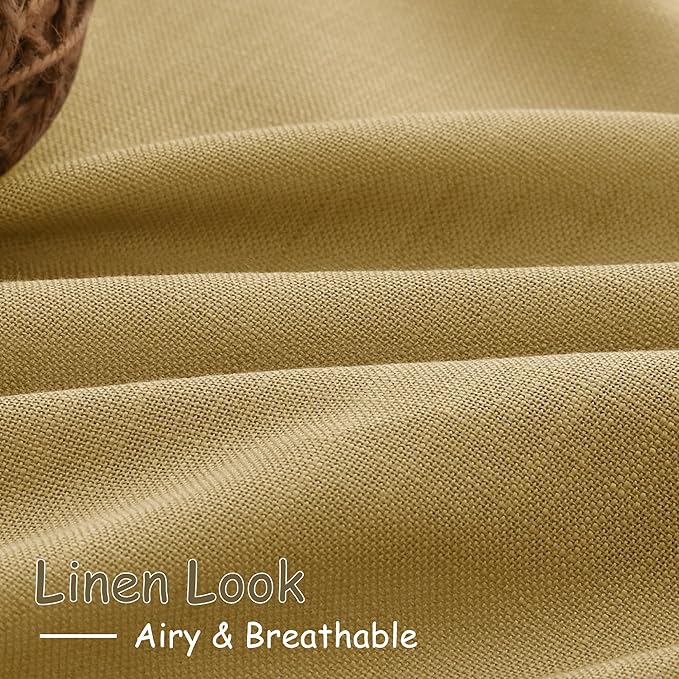 Extra Long Gold Linen Curtains 120 Inch - Image 5