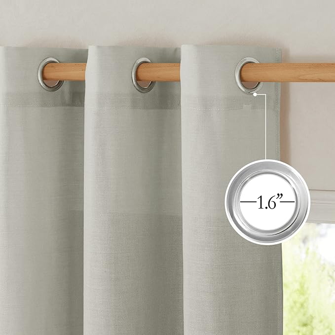 NICETOWN Rustic Linen 132 inch Long Curtains - Image 4