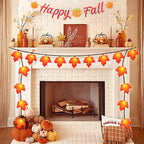 Fall Decor Maple Leaf String Lights, 8.5Ft Fall String Lights Plug In with 10 LED Orange Leaves Lights, Thanksgiving Lights Indoor Outdoor for Autumn Home Fireplace Harvest Thanksgiving Decorations