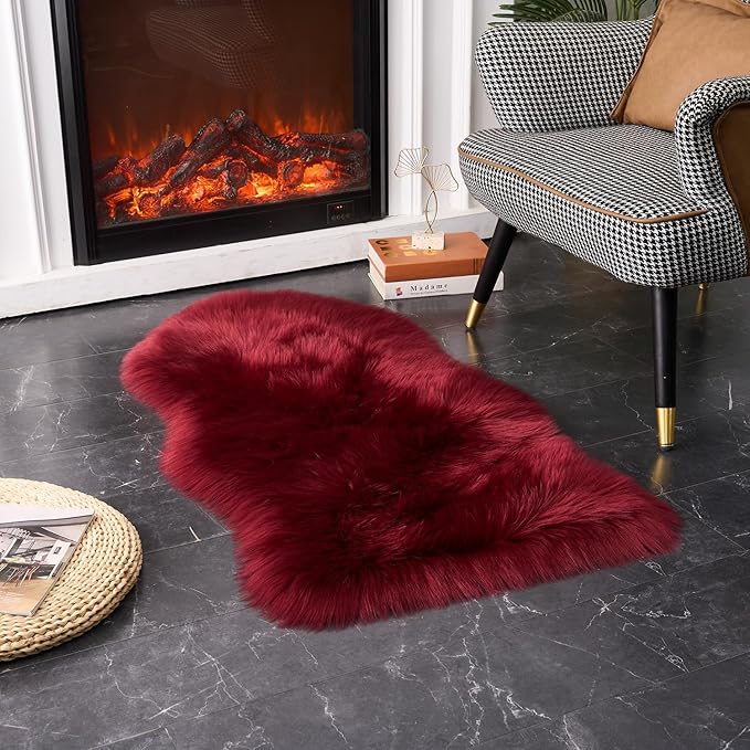 EasyJoy Ultra Soft Fluffy Shaggy Area Rug Faux Fur Rug Chair Cover Seat Pad - Image 2