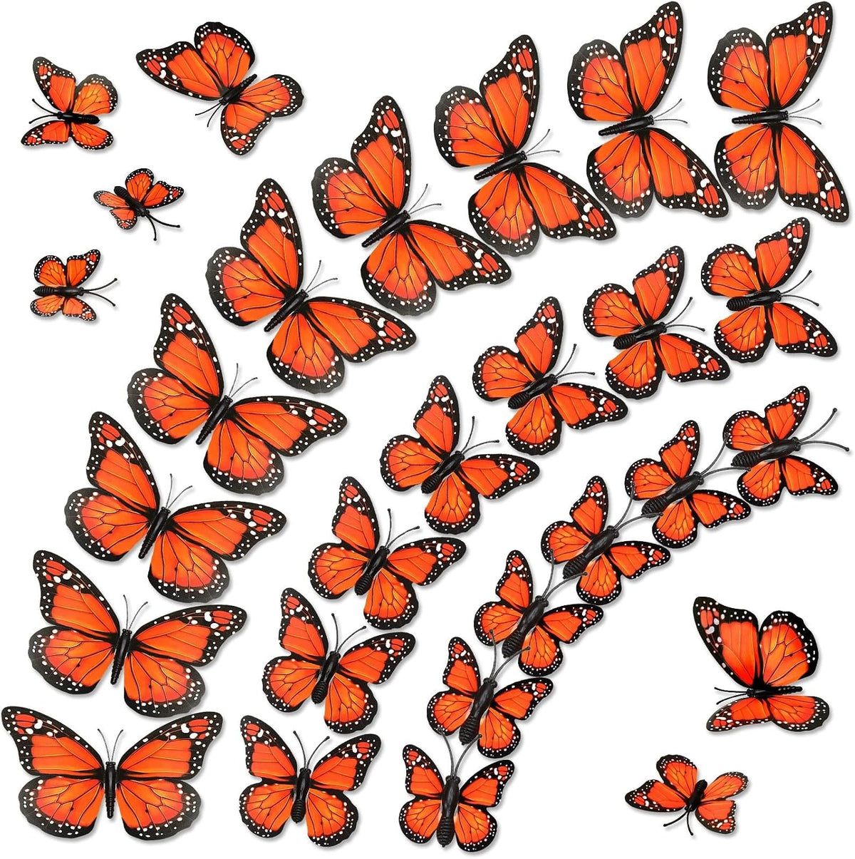 60Pcs Monarch Butterfly Decorations, Monarch Wall Stickers
