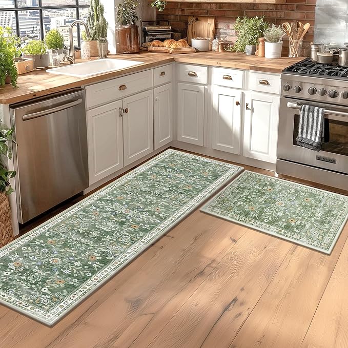 Yamaziot Washable Runner Rug 2x3 – Floral Non Slip Small Entryway Rug - Image 3